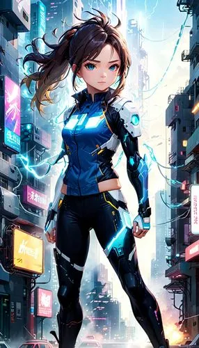 cyberpunk,sci fiction illustration,hk,symetra,nova,tracer,hong,vector girl,cyber,cyborg,superhero background,taipei,cyan,cg artwork,electro,azure,renegade,shinjuku,scifi,aqua,Anime,Anime,General