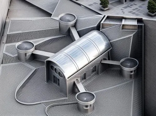 
,solar cell base,futuristic art museum,futuristic architecture,logistics drone,roof plate,security concept,roof landscape,commercial hvac,transport hub,helipad,parking system,metal roof,sky space con