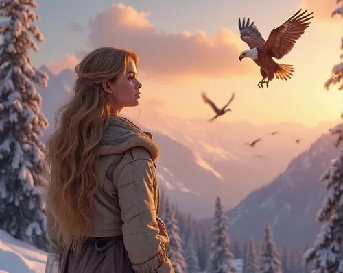 mulawin,eilonwy,dawnstar,fantasy picture,ladyhawke,heatherley