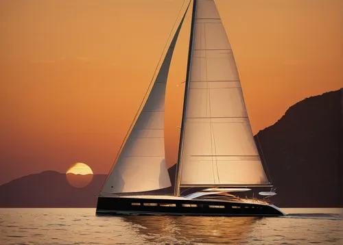 sailing yacht,sailing-boat,sailing boat,sail boat,sailing,sailboat,sailing vessel,sailing orange,multihull,boat landscape,catamaran,yacht,felucca,sailing boats,trimaran,keelboat,yacht racing,luxury yacht,sail,boat on sea,Illustration,Realistic Fantasy,Realistic Fantasy 09