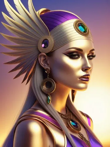 wadjet,inanna,hathor,ancient egyptian girl,asherah,nephthys,Illustration,Realistic Fantasy,Realistic Fantasy 45