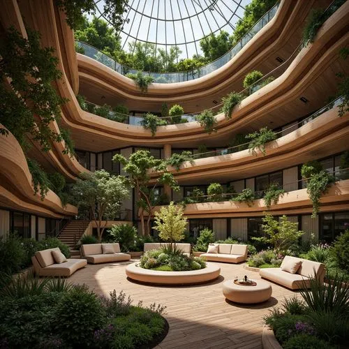 wintergarden,masdar,atriums,biopiracy,arcology,winter garden,ecotopia,atrium,futuristic architecture,biopolis,streamwood,sky space concept,biospheres,3d rendering,garden of plants,greenforest,futuristic landscape,terraformed,ecovillages,interlace