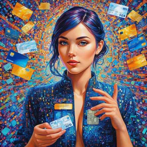 consumerism,visa,credit-card,cashier,dealer,credit card,visa card,girl at the computer,oil painting on canvas,magician,bank card,girl with bread-and-butter,bank cards,libra,la violetta,debit card,woman thinking,card lovers,fortune teller,fantasy portrait,Conceptual Art,Daily,Daily 31