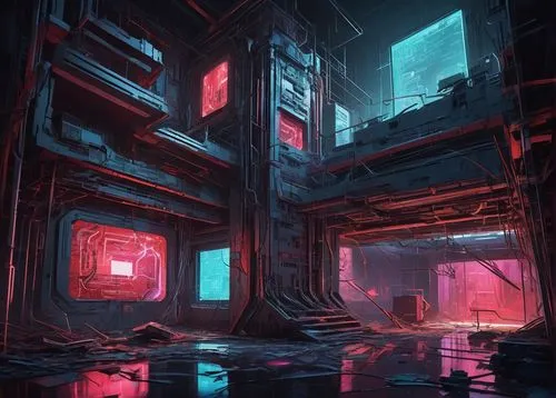 ruin,dungeon,lair,cubes,cyberia,sulaco,cyberscene,fractal environment,cyberpunk,cubic,ruins,sanctum,rooms,confinement,environments,lost place,synth,warehouse,stasis,cold room,Art,Artistic Painting,Artistic Painting 45