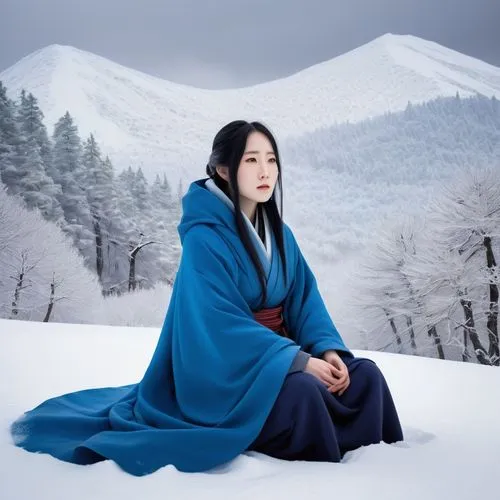 inner mongolian beauty,hanfu,wangmo,geiko,winterblueher,mongolian girl,kangding,suit of the snow maiden,ugetsu,yagura,kunqu,hachani,hakuho,longmei,guqin,korean village snow,yongyut,goryeo,japanese woman,kikkawa,Illustration,American Style,American Style 11