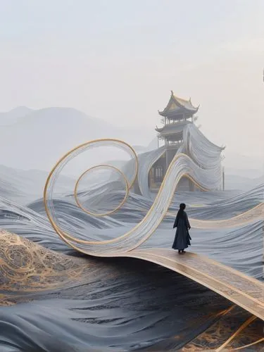 wudang,japanese waves,world digital painting,wuxia,mengzi,kunqu,Illustration,Realistic Fantasy,Realistic Fantasy 01