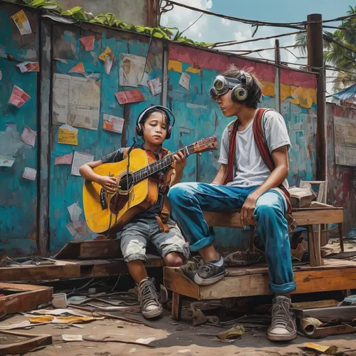 cavaquinho,musicians,street musicians,street music,street musician,street artists,itinerant musician,musician,the listening,music store,street artist,music,serenade,world digital painting,guitar player,listening to music,children studying,music world,folk music,girl and boy outdoor,Conceptual Art,Graffiti Art,Graffiti Art 04