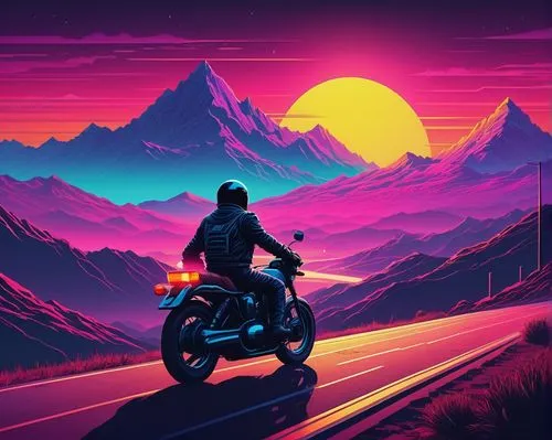 retro background,beautiful wallpaper,motorbike,motorcyle,motorcycle,biker,motorcycles,motorcyclist,80's design,nightrider,purple wallpaper,hd wallpaper,nightriders,wallpaper,would a background,motorcyles,dusk background,fondo,4k wallpaper 1920x1080,motorcyling,Conceptual Art,Sci-Fi,Sci-Fi 12