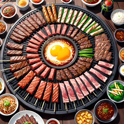 samgyeopsal,korean cuisine,yakiniku,korean chinese cuisine,korean royal court cuisine,korean food,galbi,barbecue grill,mixed grill,barbeque grill,mongolian barbecue,korean side dish,shabu-shabu,beef hotpot,bulgogi,outdoor grill,grilled food,mongolian food,korean,dak galbi,Anime,Anime,General