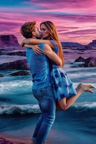 a beautiful woman hugging the face of a man,photoshop manipulation,romantic scene,loving couple sunrise,photo manipulation,photoshop creativity,honeymoon,Photography,General,Natural