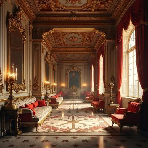 royal interior,ornate room,parlor,enfilade,ritzau,furnishings,hôtel des invalides,louvre,europe palace,hermitage,entrance hall,fontainebleau,cliveden,sitting room,château de chambord,victorian room,versailles,the palace,interiors,corridor,Photography,General,Realistic