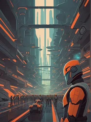 sci-fi,sci - fi,sci fi,scifi,sci fiction illustration,droids,droid,metropolis,futuristic landscape,dystopian,futuristic,boba fett,bottleneck,bb8-droid,cg artwork,stormtrooper,star wars,cyberpunk,starwars,science fiction,Illustration,Vector,Vector 05