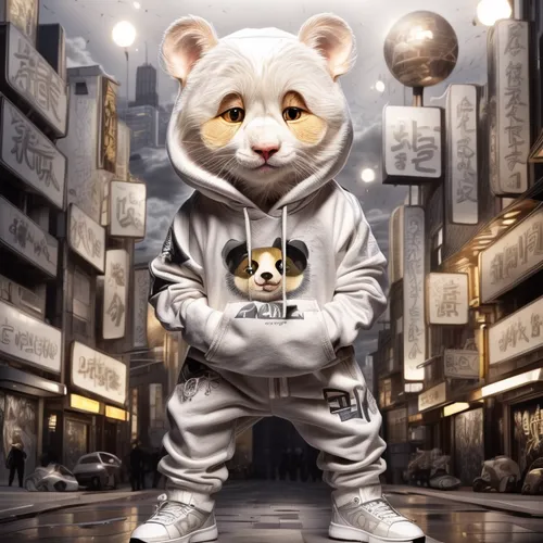 3d teddy,white bear,anthropomorphized animals,white rabbit,hamster,dormouse,hamster buying,musical rodent,space-suit,szymbark,rocket,photomanipulation,photo manipulation,astronaut,image manipulation,hip hop music,digital compositing,gerbil,cartoon cat,cute cartoon character