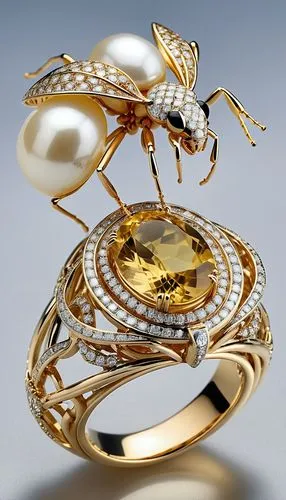 Kiến: Mặt đá thạch anh vàng khắc hình tổ kiến.,golden ring,gold rings,ring jewelry,fire ring,circular ring,witharanage,ring with ornament,celebutante,goldsmithing,goldring,gold jewelry,mouawad,iron ri