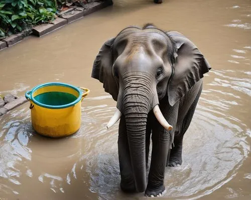 water elephant,asian elephant,raju,mahout,elefant,elefante,Photography,General,Natural