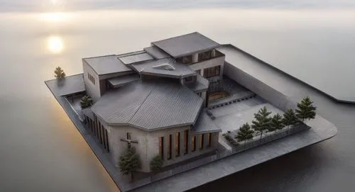 house with lake,house by the water,3d rendering,cube stilt houses,floating island,floating huts,stilt house,model house,dunes house,render,pool house,chinese architecture,asian architecture,floating islands,sunken church,island suspended,house of the sea,build by mirza golam pir,3d render,boat house,Architecture,General,Modern,None