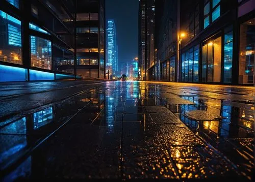 bladerunner,walking in the rain,city at night,paulista,cityscape,urban,rainy,chicago night,shanghai,ukrainy,city lights,night lights,rainstorm,nacht,metropolis,soir,night image,raindops,blue rain,rainfall,Conceptual Art,Fantasy,Fantasy 16