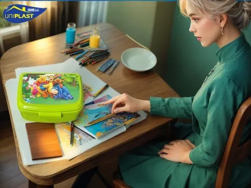 صبورة و كرسي فارغ,the little girl is painting in her desk,table artist,crayon frame,coloring picture,children drawing,tablet computer,coloring for adults