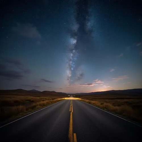 Alba sul mare alle 5 Terre,long straight highway with one way through the middle and a large structure in the background,road to nowhere,open road,the road,long road,night highway,road