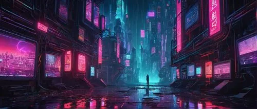 cyberpunk,cityscape,shinjuku,colorful city,tokyo city,futuristic landscape,metropolis,fantasy city,vapor,urban,dystopian,tokyo,dystopia,alleyway,neon arrows,futuristic,alley,cyber,slum,shibuya,Illustration,Retro,Retro 13