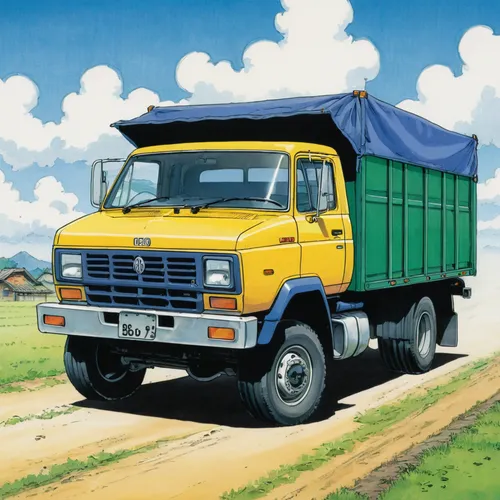 kei truck,m35 2½-ton cargo truck,ford cargo,isuzu forward,isuzu,kamaz,long cargo truck,ford f-650,isuzu gemini,truck,commercial vehicle,daf 66,type o 3500,light commercial vehicle,delivery truck,datsun truck,russian truck,barkas,ford f-series,cargo car,Illustration,Japanese style,Japanese Style 05