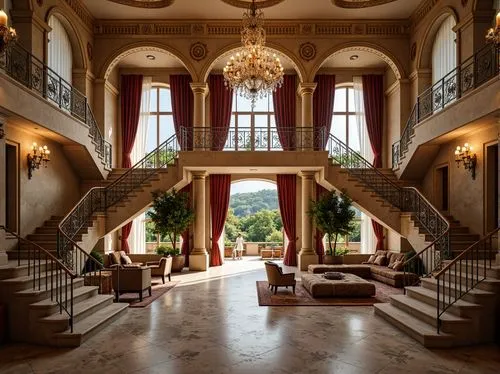 chateau,palatial,villa d'este,ornate room,luxury home interior,cochere,mansion,ritzau,staircase,villa balbianello,hallway,entrance hall,outside staircase,villa cortine palace,luxury property,luxury hotel,palladianism,foyer,kylemore abbey,foyers