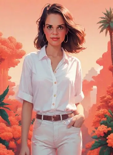 daisy jazz isobel ridley,badlands,girl-in-pop-art,retro woman,cosmopolitan,pink background,chasm,orange,arizona,maraschino,golfer,safari,on a red background,rivers,pam trees,retro girl,tangerine,heidi country,paloma,heather-carnation,Digital Art,Pixel