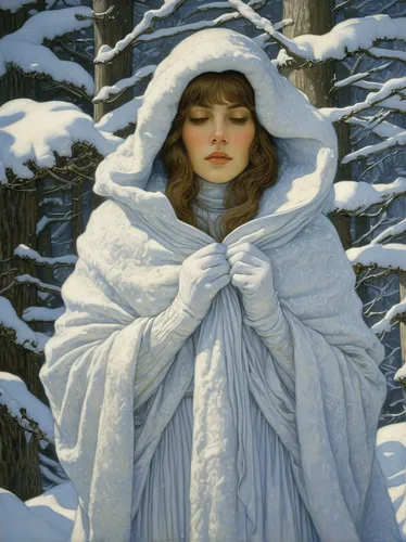 suit of the snow maiden,the snow queen,winter dream,winterblueher,glory of the snow,snow scene,eskimo,snow angel,in the winter,the snow falls,candlemas,winter,the cold season,girl in cloth,girl with cloth,in the snow,snow white,eternal snow,winters,warmly,Illustration,Retro,Retro 01