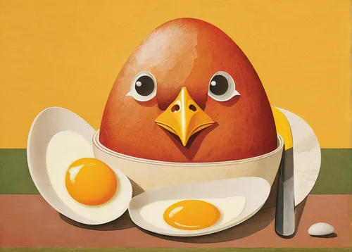 Craft a funny advertisement for 'Chicken Joe's Famous Eggs' using puns and wordplay.,egg sunny-side up,egg and chips,egg cup,eggcup,egg dish,chicken and eggs,sunny-side-up,yellow yolk,painting eggs,br