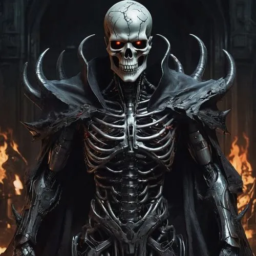 Терминатор против Бендера из футурамы,a skeleton with a skull head in armor,giger,surtur,death god,darksiders,abaddon,lich,Conceptual Art,Fantasy,Fantasy 34