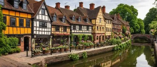 colmar,canterbury,colmar city,half-timbered houses,ightham,nantwich,tewkesbury,alsace,city moat,lichfield,wissembourg,hildesheim germany,sonning,shrewsbury,strasbourg,timbered,half timbered,coalport,bruges,worsley,Illustration,Realistic Fantasy,Realistic Fantasy 12