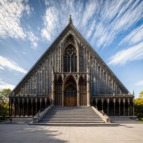 the view from the courtyard of a building,christ chapel,nidaros cathedral,christchurch,trondheim,wooden church,uppsala,Architecture,Commercial Building,European Traditional,Spanish Gothic