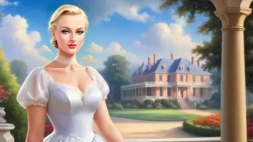 housemaid,marylyn monroe - female,headmistress,housekeeper,golf course background,duchesse