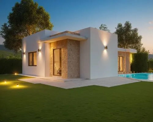 holiday villa,modern house,3d rendering,trullo,masseria,pool house,Photography,General,Realistic