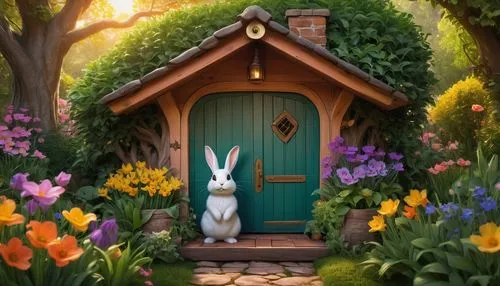 fairy door,peter rabbit,lapine,cartoon rabbit,garden door,cartoon bunny,Conceptual Art,Fantasy,Fantasy 03