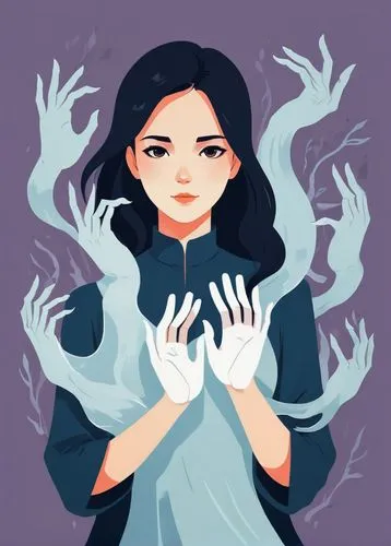 ghost girl,vector illustration,the snow queen,vampire lady,psychic vampire,the witch,vector art,sorceress,vampire woman,mulan,halloween vector character,woman hands,vector girl,witch,witches,snow white,lotus with hands,fairy tale icons,hand digital painting,the enchantress,Illustration,Japanese style,Japanese Style 06