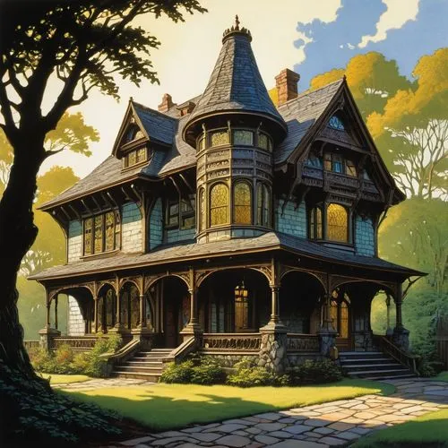 witch's house,studio ghibli,victorian,ghibli,old victorian,victorian house,house silhouette,sylvania,house painting,maplecroft,house in the forest,witch house,forest house,old home,little house,house drawing,dreamhouse,victorians,cottage,victorian style,Conceptual Art,Daily,Daily 09