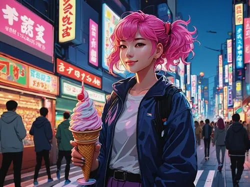 woman with ice-cream,pink ice cream,neon ice cream,kawaii ice cream,ice cream stand,harajuku,shibuya,ice cream shop,shinjuku,ice cream,ice-cream,tokyo city,tokyo,tokyo ¡¡,ice cream on stick,soft ice cream,icecream,ice cream cone,taipei,donut illustration,Photography,Black and white photography,Black and White Photography 14