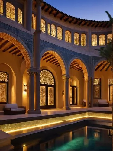 amanresorts,moroccan pattern,courtyard,qasr al watan,morocco,inside courtyard,riad,palmilla,persian architecture,baladiyat,saadiyat,la kasbah,nasimi,maroc,qasr al kharrana,arabian,qasr,hacienda,marrakesh,luxury property,Art,Classical Oil Painting,Classical Oil Painting 24