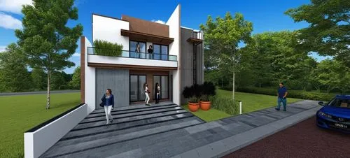 3d rendering,sketchup,modern house,residential house,residencial,smart house,Photography,General,Realistic