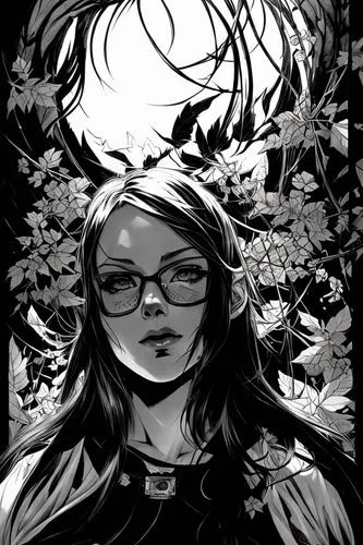 ivy frame,background ivy,dryad,girl with tree,birch,autumn frame,birch tree illustration,mystical portrait of a girl,digital illustration,round autumn frame,hemlock,dead leaves,overgrown,birch alley,birch tree,frame illustration,girl in a wreath,crow queen,frame flora,ivy,Art sketch,Art sketch,Comic