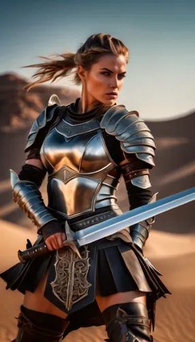 female warrior,warrior woman,swordswoman,massively multiplayer online role-playing game,joan of arc,biblical narrative characters,lone warrior,fantasy warrior,wind warrior,strong women,heroic fantasy,strong woman,digital compositing,breastplate,warrior east,warrior,knight armor,gladiator,crusader,spartan
