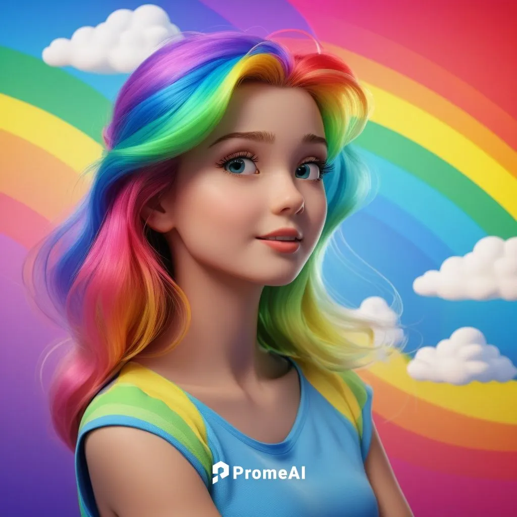 彩虹背景，云朵，迪斯尼风格，卡通3D,rainbow pencil background,rainbow background,rainbow unicorn,colorful background,unicorn and rainbow,rainbow colors,color picker,unicorn background,world digital painting,children's