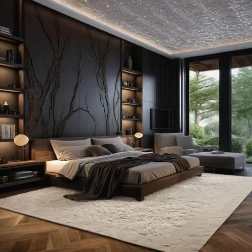 modern room,great room,sleeping room,modern decor,contemporary decor,interior design,interior modern design,livingroom,canopy bed,modern living room,bedroom,room divider,danish room,loft,living room,interior decoration,ornate room,wood flooring,luxury home interior,hardwood floors