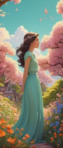 spring background,springtime background,japanese sakura background,walking in a spring,girl in flowers,primavera,blooming field,falling flowers,mulan,arrietty,jasmine blossom,girl in a long dress,rapunzel,sakura background,flower background,spring bloom,moana,jasmine,world digital painting,girl picking flowers,Conceptual Art,Daily,Daily 08