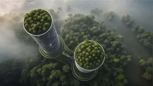 futuristic architecture,futuristic landscape,tree tops,power towers,sky ladder plant,sky space concept,vegetables landscape,tree top path,observation tower,electric tower,steel tower,wind power plant,helix,cellular tower,aerial landscape,cooling towers,green soybeans,wine growing,flying seeds,environmental art