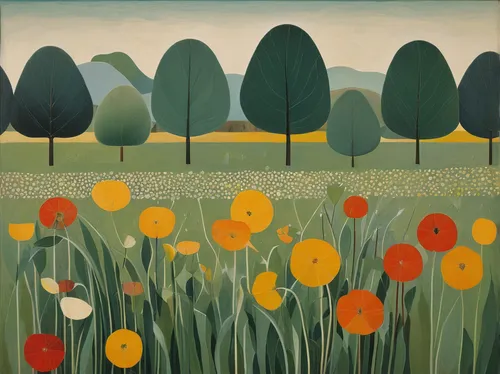 daffodil field,tulips field,flowers field,wild tulips,tulip field,flower field,spring meadow,corn poppies,blooming field,jonquils,field of flowers,field flowers,dandelion field,yellow grass,poppy fields,brook avens,summer meadow,poppy field,flower meadow,daffodils,Art,Artistic Painting,Artistic Painting 28