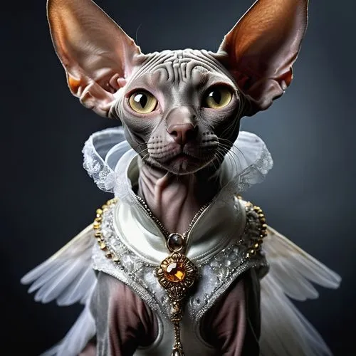 sphynx,bartok,animals play dress-up,bastet,dobby,fantasy animal,purgatoire,xerxes,catsoulis,catino,peccatte,featherless,sphinx pinastri,siamese cat,fledermaus,cat portrait,abyssinian cat,pet portrait,mogwai,kittani,Photography,General,Natural