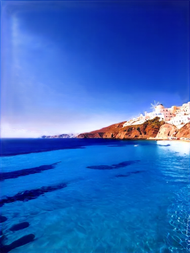 Greek skyline, panoramic view, whitewashed houses, blue domes, narrow streets, Santorini architecture, windmills, seagulls flying overhead, cloudy sky, warm sunlight, soft shadows, 3/4 composition, ci