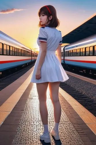 the girl at the station,zettai,pamyu,miniskirt,miniskirted,fraulein,Photography,General,Realistic